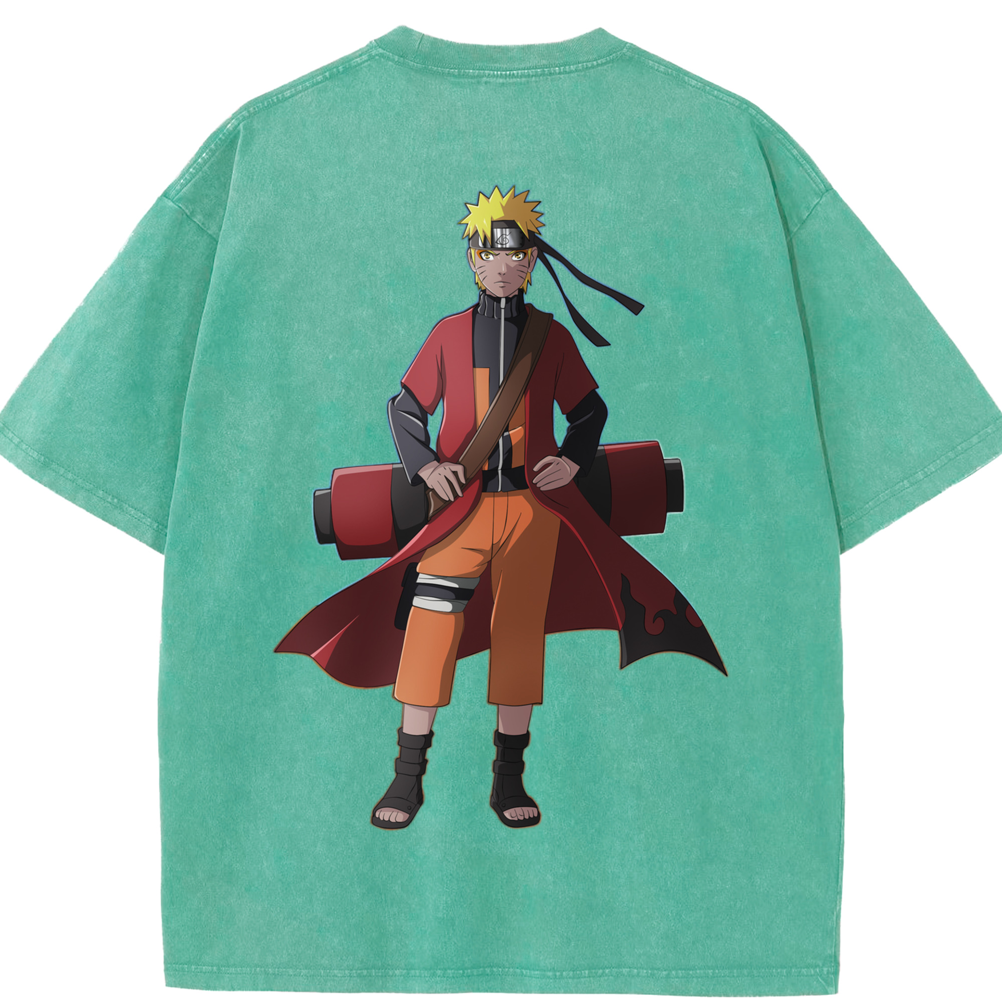 （画像用） NARUTO -ナルト- うずまき ナルト Uzumaki Naruto 綿100% ヴィンテージ風 半袖Tシャツ（背面プリント）